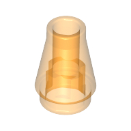 Cone 1 x 1 [No Top Groove] (Trans-Orange)