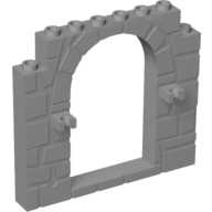 Door Frame 1 x 8 x 6 with Moulded Stone Print and Clips (Light Bluish Gray)