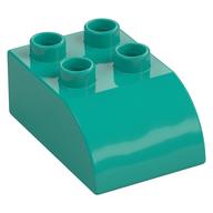 Duplo Brick 2 x 3 with Curved Top (Dark Turquoise)
