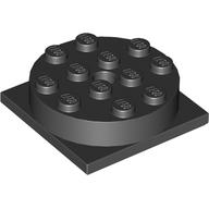 Turntable 4 x 4 Square Base with Top, Complete Assembly (Black)