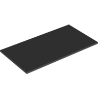 Tile 8 x 16 with Bottom Tubes on Edges (Black)