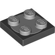 Turntable 2 x 2 Plate, Light Bluish Gray Top [Complete Assembly] (Black)