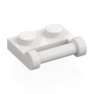 Plate Special 1 x 2 [Side Handle Closed Ends] (White)