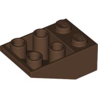 Brick Sloped Inverted 33° 3 x 2, No Connections between Studs, Ovoid Bottom Pin (Brown)