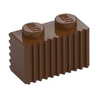 Brick Special 1 x 2 with Grille (Reddish Brown)