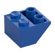 Brick Sloped Inverted 45° 2 x 2 [Ovoid Bottom Pin, Bar-sized Stud Holes] (Royal Blue)