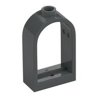 Window 1 x 2 x 2 2/3 with Rounded Top (Dark Bluish Gray)