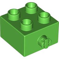 Duplo Brick 2 x 2 Pin on Side (Bright Green)