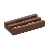 Tile Special 1 x 2 Grille with Bottom Groove (Reddish Brown)