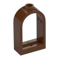 Window 1 x 2 x 2 2/3 with Rounded Top (Reddish Brown)