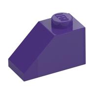 Brick Sloped 45° 2 x 1 with Bottom Pin (Dark Purple)