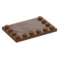 Plate Special 4 x 6, Studs on 3 Edges (Reddish Brown)