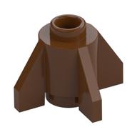 Brick Round 1 x 1 with Fins, Open Stud (Reddish Brown)