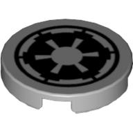 Tile Round 2 x 2 with Imperial Logo Print (Light Bluish Gray)