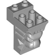 Brick Special 2 x 3 x 3 with Cutout and Lion Head [Hollow Studs] (Light Bluish Gray)