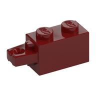 Hinge Brick 1 x 2 Locking with 1 Finger Horizontal End (Dark Red)