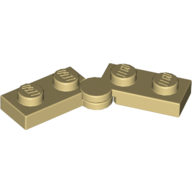 Hinge Plate 1 x 4 Swivel Top / Base - Solid Clip [Complete Assembly] (Tan)