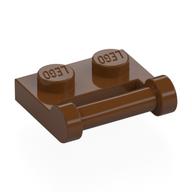 Plate Special 1 x 2 [Side Handle Closed Ends] (Reddish Brown)