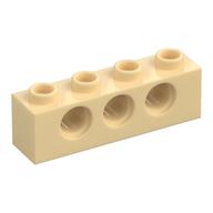 Technic Brick 1 x 4 [3 Pin Holes] (Tan)