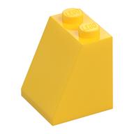 Brick Sloped 65° 2 x 2 x 2 with Bottom Tube (Yellow)