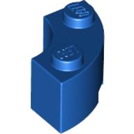 Brick Round Corner 2 x 2 Macaroni with Stud Notch (Blue)