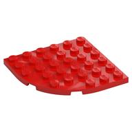 Plate Round Corner 6 x 6 (Red)