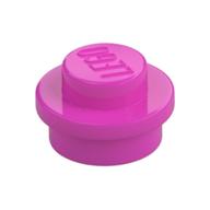 Plate Round 1 x 1 with Solid Stud (Dark Pink)