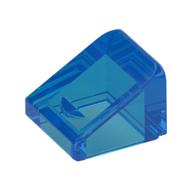 Brick Sloped 30° 1 x 1 x 2/3 (Cheese Slope) (Trans-Dark Blue)