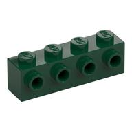 Brick Special 1 x 4 with 4 Studs on One Side (Dark Green)