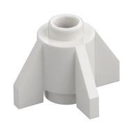 Brick Round 1 x 1 with Fins, Open Stud (White)