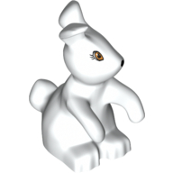Animal, Rabbit, Standing with Eyes and Nose Print (White)