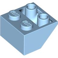Brick Sloped Inverted 45° 2 x 2 [Ovoid Bottom Pin, Bar-sized Stud Holes] (Pastel Blue)