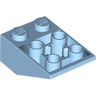 Brick Sloped Inverted 33° 3 x 2, Connections between Studs, Ovoid Bottom Pin (Pastel Blue)