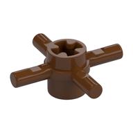 Technic Axle Connector Hub with 4 Bars at 90° (Reddish Brown)