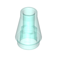 Cone 1 x 1 [No Top Groove] (Trans-Light Blue)