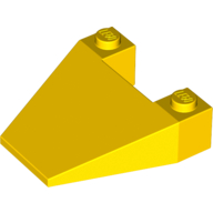 Brick Wedged, Sloped 4 x 4 Taper (Yellow)