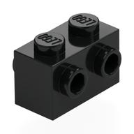 Brick Special 1 x 2 with Studs on 2 Sides (Black)