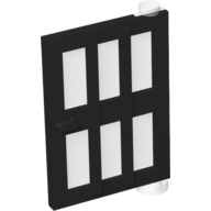 Door 1 x 4 x 5 Right with 6 Panes (Black)