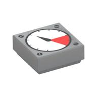 Tile 1 x 1 with White and Red Gauge Print (Light Bluish Gray)