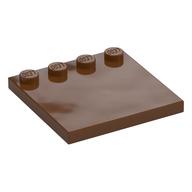 Plate Special 4 x 4, Studs on One Edge Plain] (Reddish Brown)
