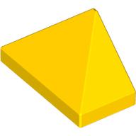 Brick Sloped 45° 2 x 1 Triple with Ovoid Bottom Pin (Yellow)