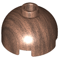 Brick Round 2 x 2 Dome Top, Blocked Open Stud, Bottom Axle Holder (Copper)