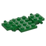 Vehicle Base 4 x 7 x 2/3 with 3 x 4 Recessed, Wheel Pins (Green)