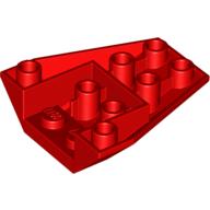Brick Wedged, Sloped Inverted 4 x 4 Triple [2 Connections between Front Studs] (Red)