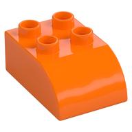 Duplo Brick 2 x 3 with Curved Top (Orange)