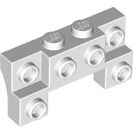 Brick Special 2 x 4 - 1 x 4 with 2 Recessed Studs and Thick Side Arches (White)