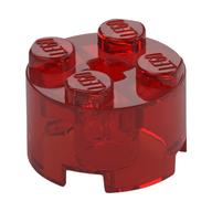 Brick Round 2 x 2 with Axle Hole (Trans-Red)