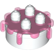 Duplo Food Cake with Trans Dark Pink Frosting (White)