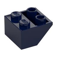 Brick Sloped Inverted 45° 2 x 2 [Ovoid Bottom Pin, Bar-sized Stud Holes] (Dark Blue)