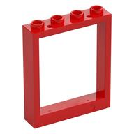 Door Frame 1 x 4 x 4, Holes (Lift) (Red)